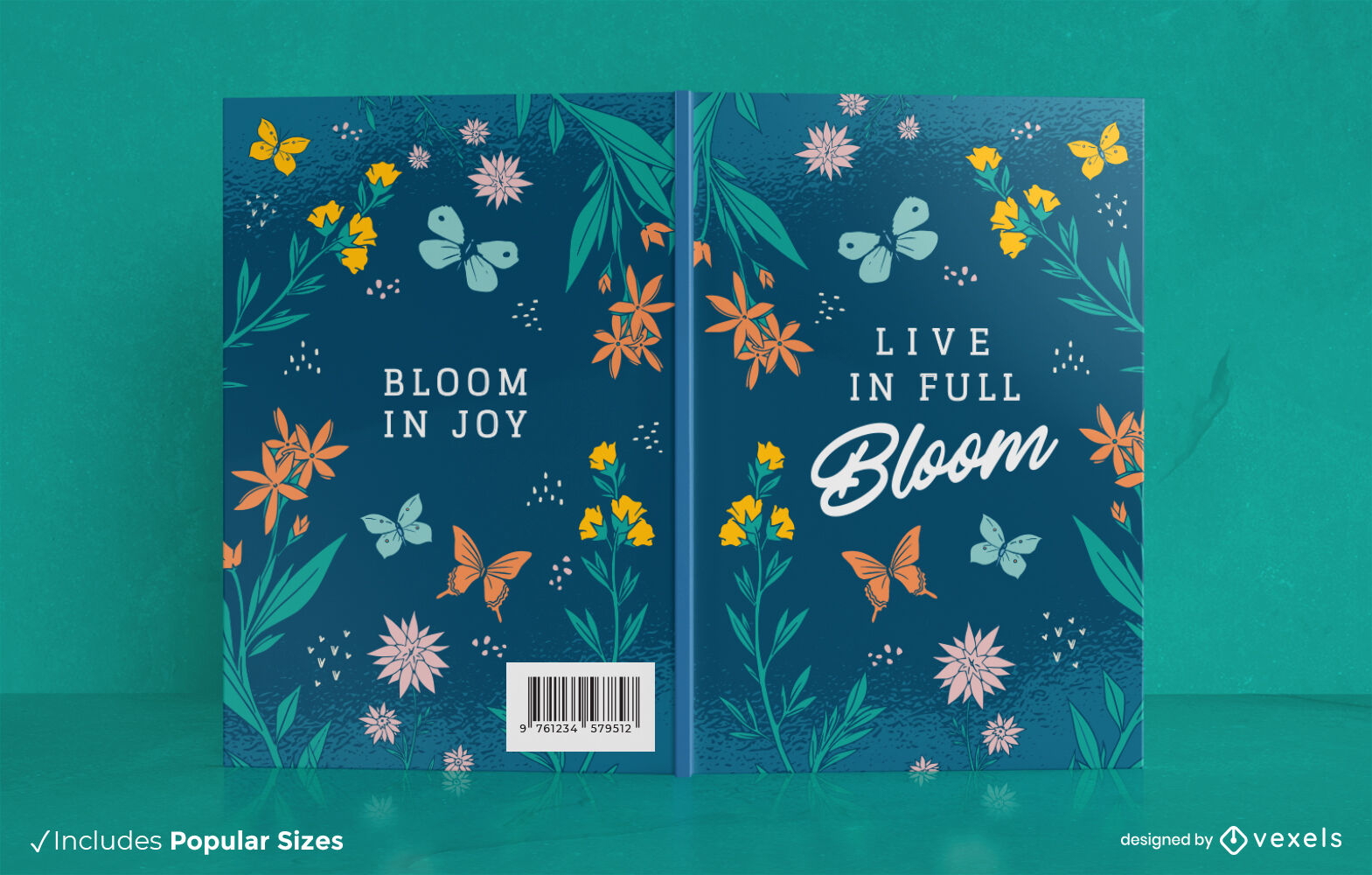 Diseño de portada de libro de flores de primavera