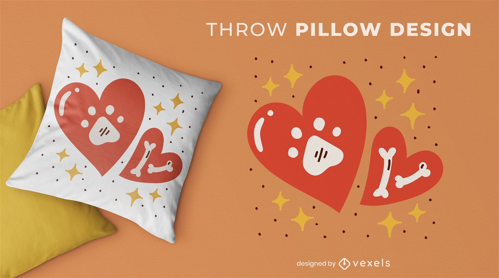 Pet love throw pillow design