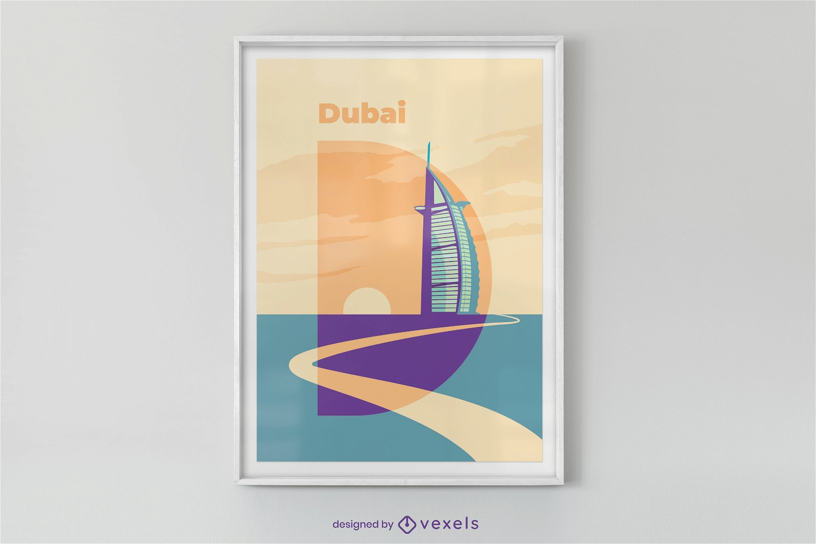 Diseño de cartel de paisaje de Dubai