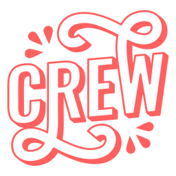 Crew Stylized Outlined Word PNG Design Transparent PNG