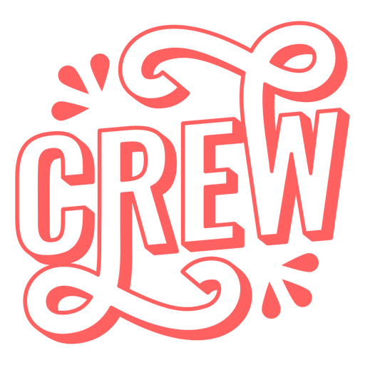 Crew Stylized Outlined Word PNG Design