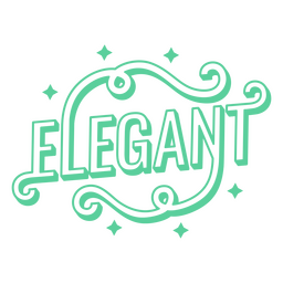 Elegante palabra delineada estilizada Diseño PNG