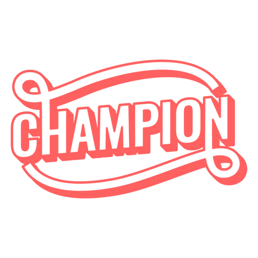 Champion Stylized Outlined Word PNG Design