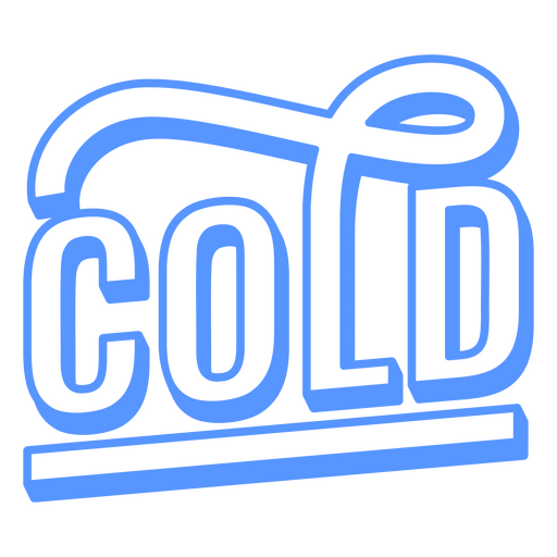 Cold Stylized Outlined Word PNG Design