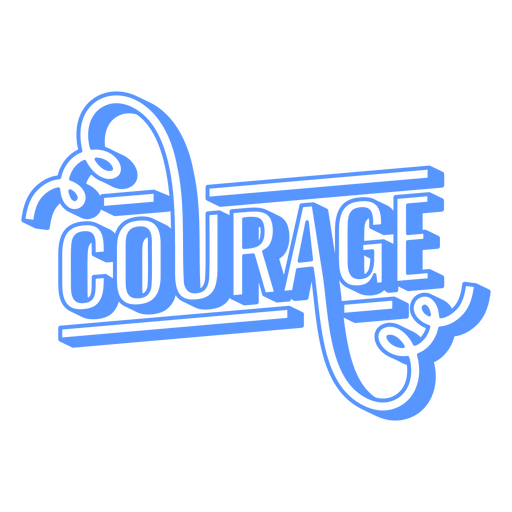 Courage Stylized Outlined Word