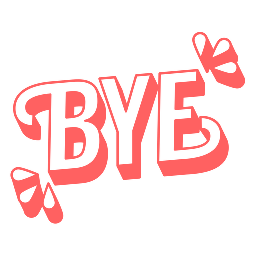 Bye Stylized Outlined Word PNG Design