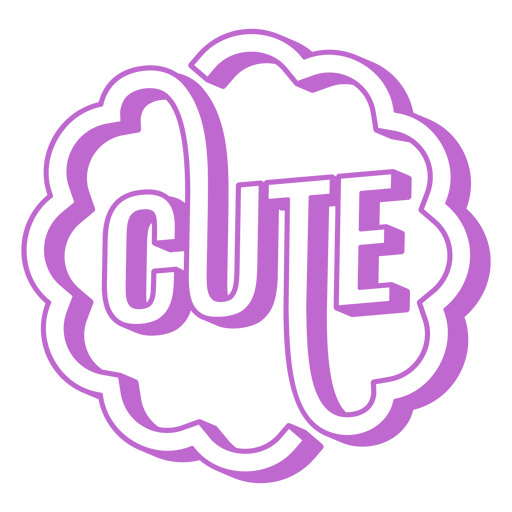 Cute Stylized Outlined Word PNG Design