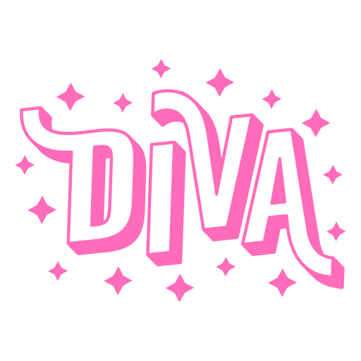 Diva stilisiertes umrissenes Wort PNG-Design