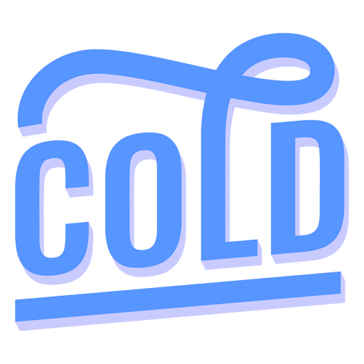 Cold Stylized Word PNG Design