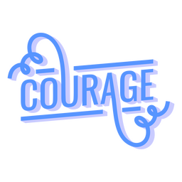 Coraje palabra estilizada Diseño PNG
