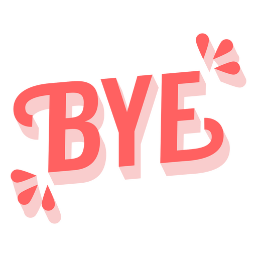 Bye Stylized Word PNG Design