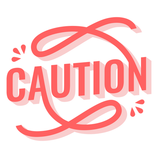 Caution Stylized Word PNG Design