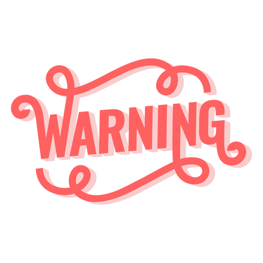 Warning Stylized Word PNG Design