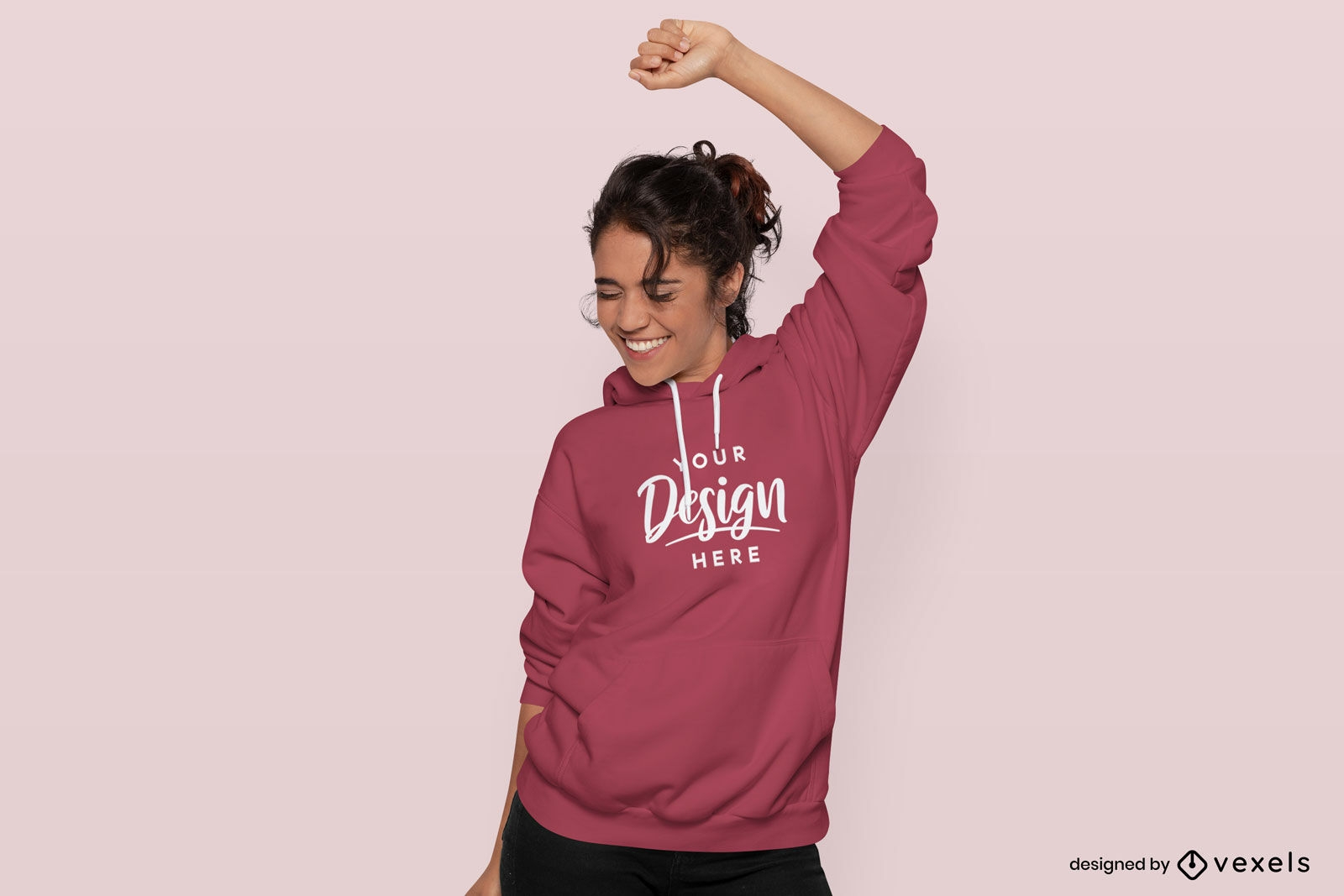 Woman dancing hoodie mockup design