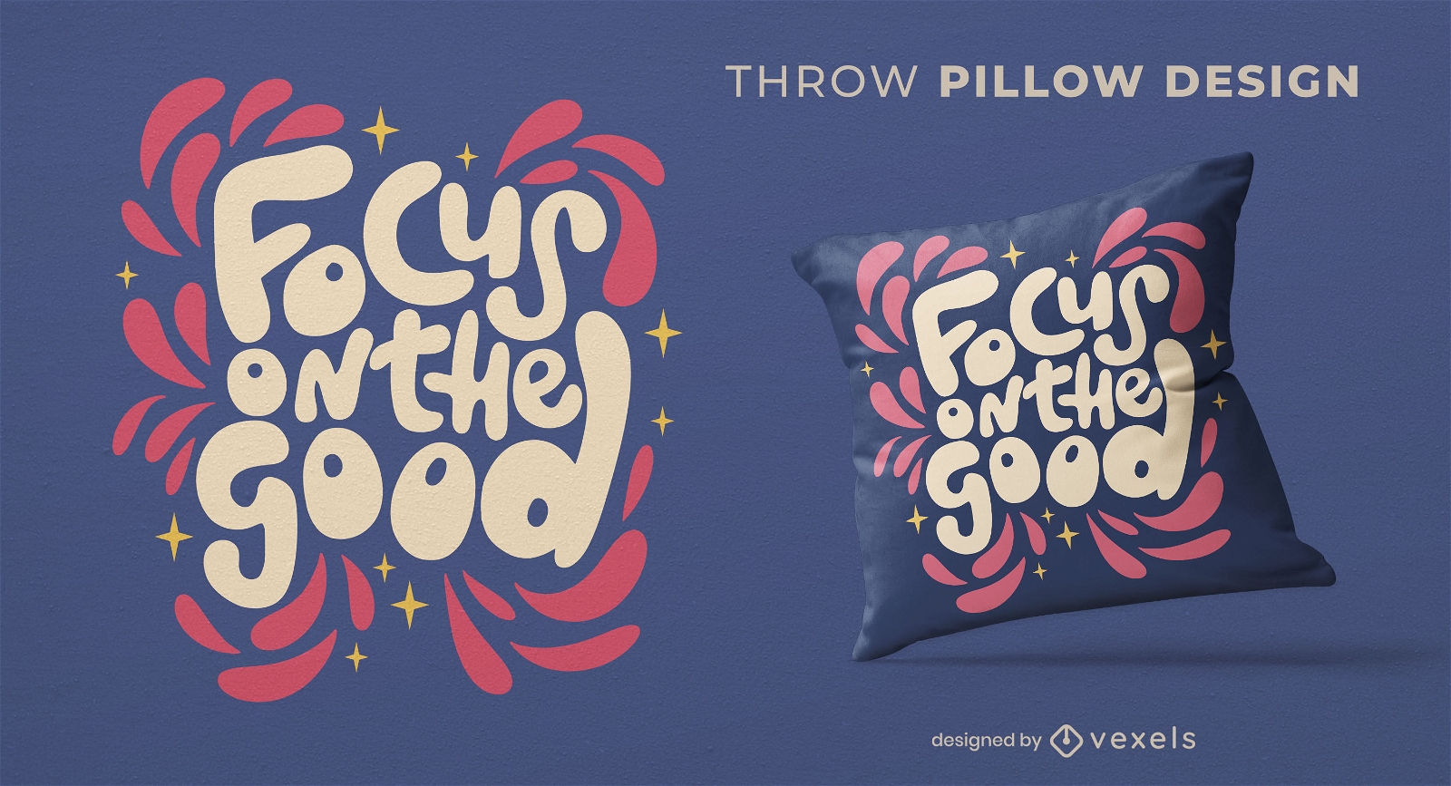 Focus on the good throw pillow design