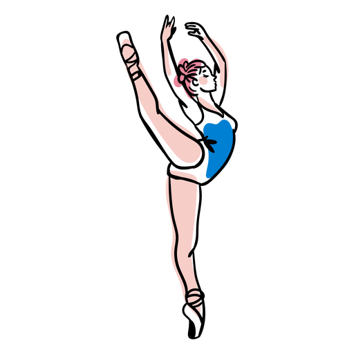 Bailarina de ballet pose elegante Diseño PNG