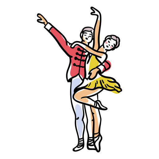 Ballett zartes Tänzerpaar PNG-Design