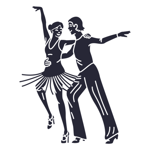 Dancing ballroom couple silhouette PNG Design