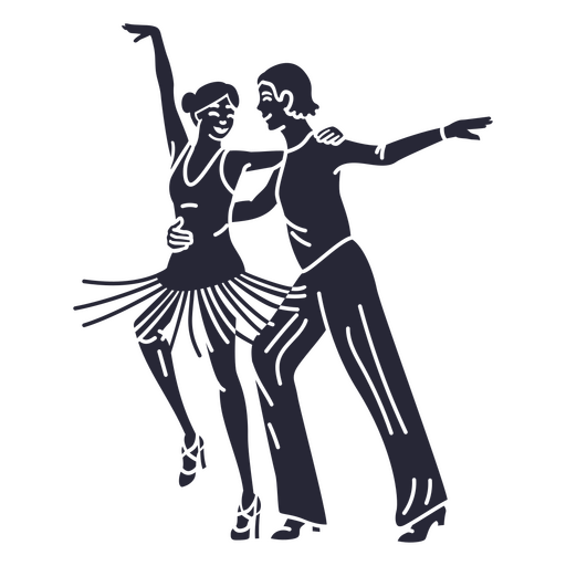 Silhueta de casal de sal?o de baile dan?ando Desenho PNG