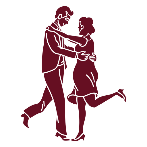 Ballroom dancing people silhouette