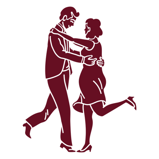 Silhueta de pessoas de dança de salão Desenho PNG