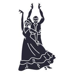 Silhueta de dança tradicional de salão de baile Desenho PNG