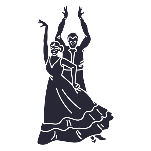 Ballroom traditional dance silhouette