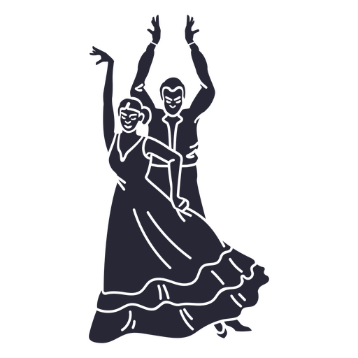 Silueta de baile tradicional de salón Diseño PNG