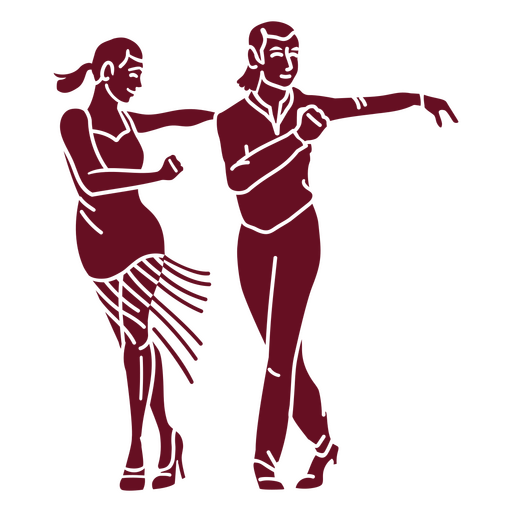 Ballroom dancing couple silhouette PNG Design