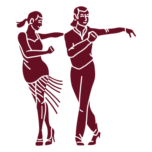 Silhueta de casal de dança de salão Desenho PNG