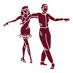 Silueta de pareja de bailarina de salón de baile Diseño PNG
