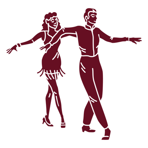 Ballroom dancer couple silhouette