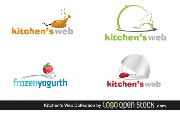 Coleção de logotipo da web da cozinha