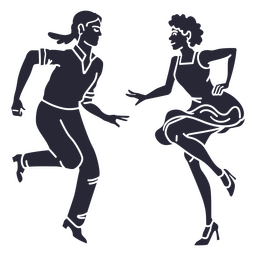 Ballroom elegant dancing couple silhouette PNG Design Transparent PNG