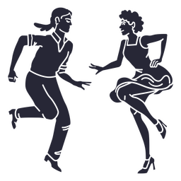 Ballsaal elegante Tanzpaar Silhouette PNG-Design