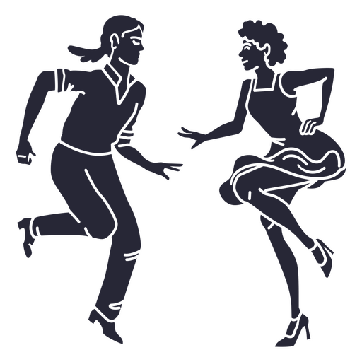 Ballroom elegant dancing couple silhouette PNG Design