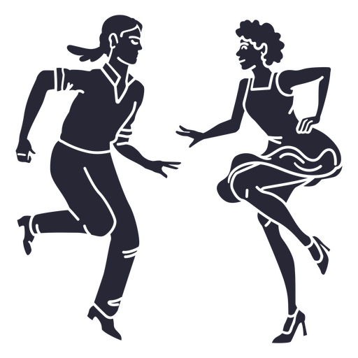 Silueta de pareja de baile elegante salón de baile Diseño PNG