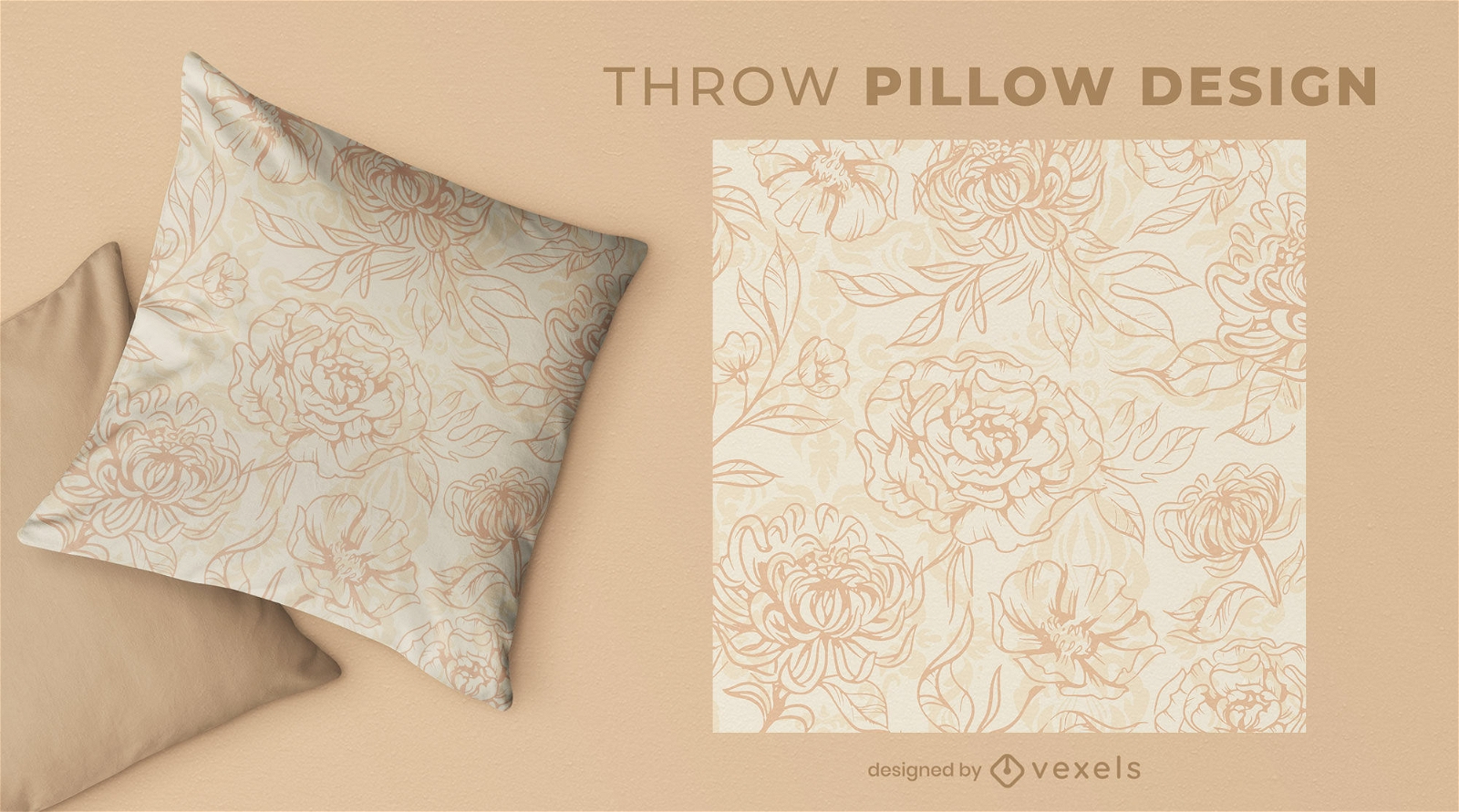 Delicate flowers throw pillow design