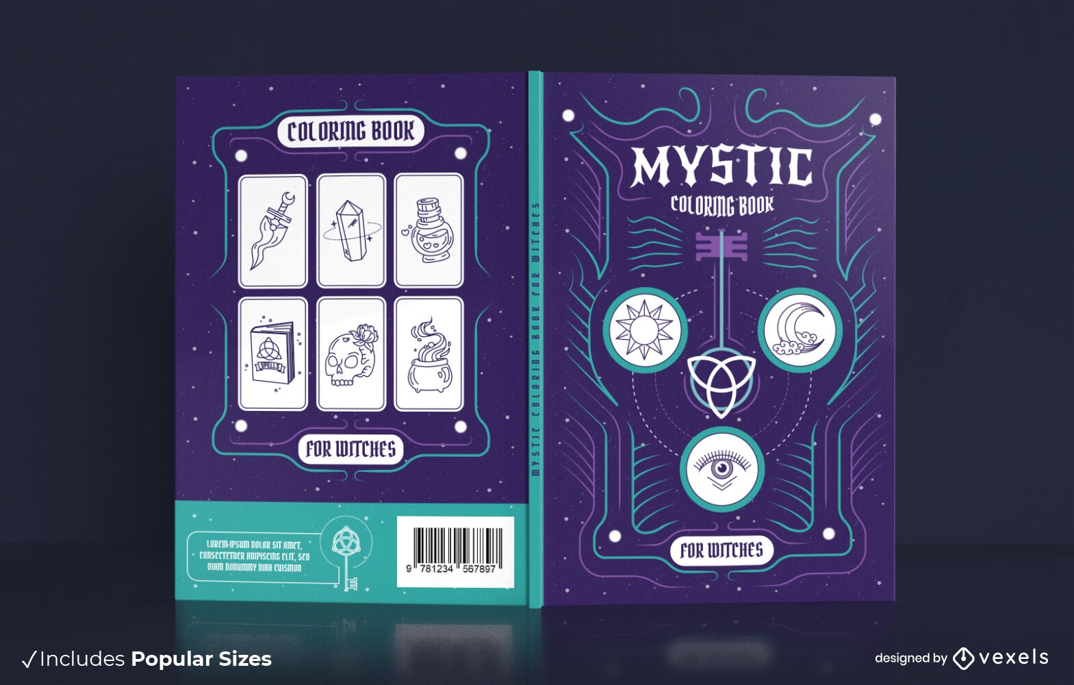 Mystic witches book cover design