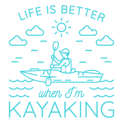 Vida en kayak Diseño PNG