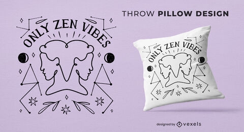 Diseño de almohada de tiro de vibraciones zen