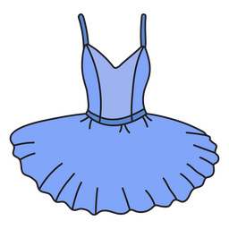 Blue Ballet Tutu PNG Design