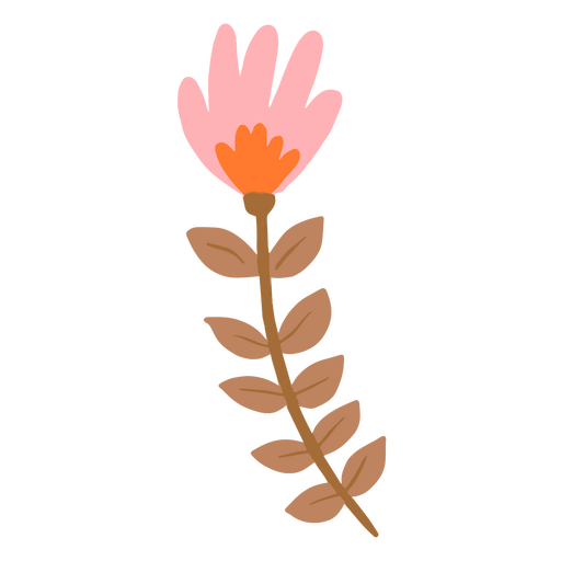 Pastellfarbene flache rosa Blume PNG-Design
