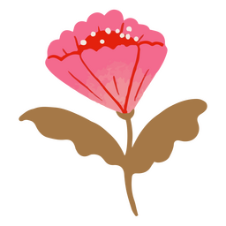 Flor plana rosa detallada Diseño PNG