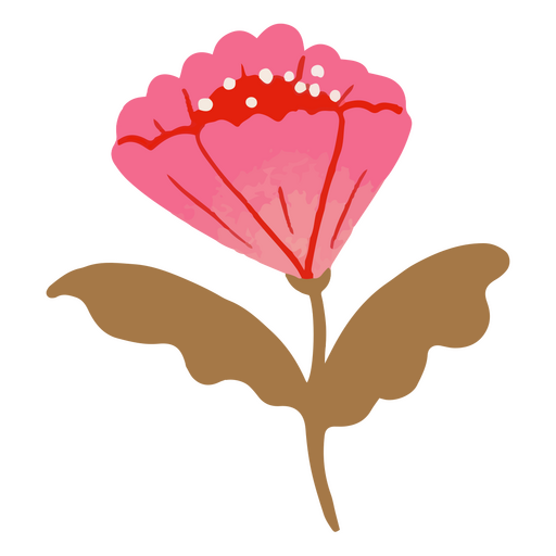 Flor rosa plana detalhada Desenho PNG