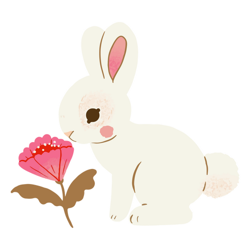Cute bunny flower Easter animal PNG Design