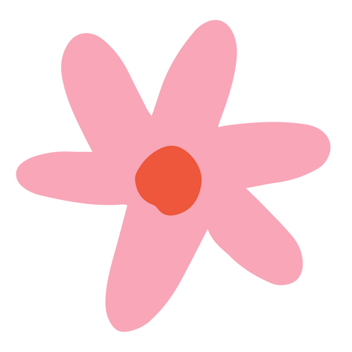Blume flach unregelmäßig Pastell PNG-Design