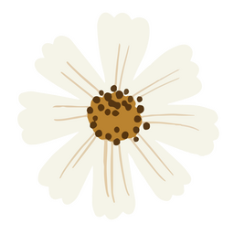 Schönes flaches Blumenpastell PNG-Design