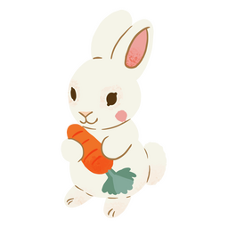 Cute bunny carrot Easter animal PNG Design Transparent PNG