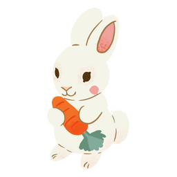 Lindo conejito zanahoria Pascua animal Diseño PNG